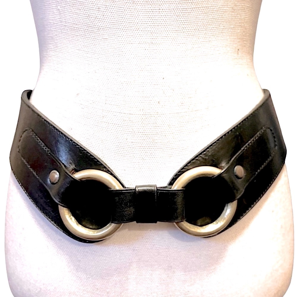 Vintage Thick and Heavy Solid Brass O-Ring Wide Hi-Lo Harness Belt
